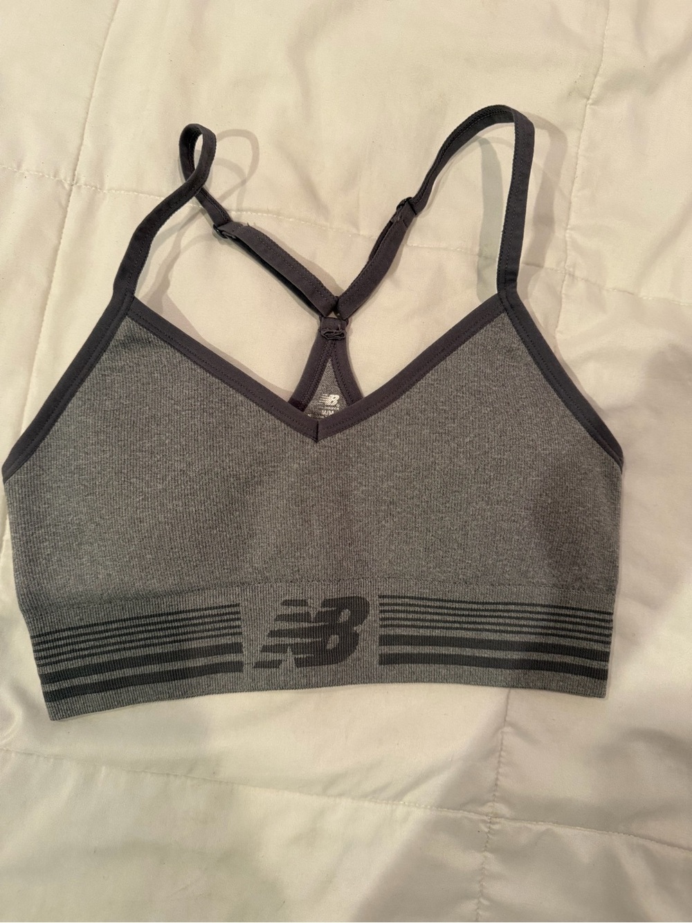 New Balance Gray Seamless Racerback Sports Bra